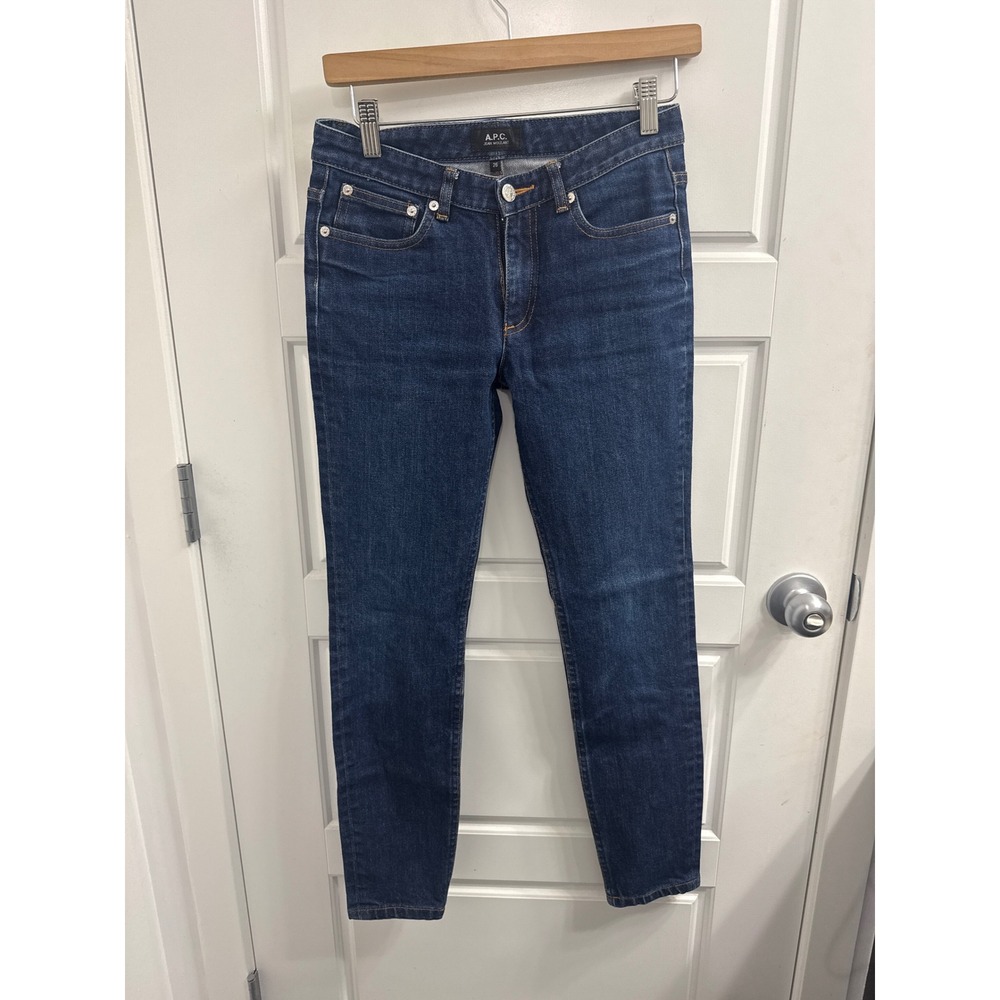 APC Jean Moulant Dark Wash Skinny Indigo Denim Jeans Size 26 Womens